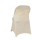 Ivory spandex folding chair cover with silver rhinestone sash.