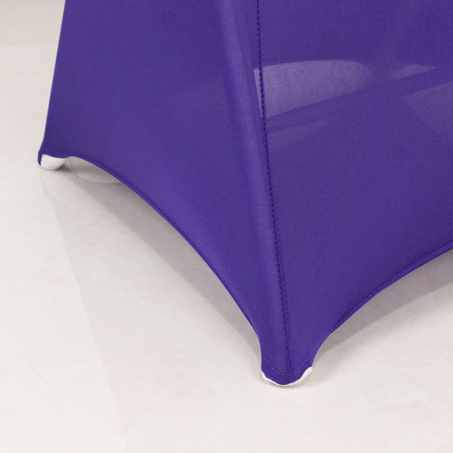 Purple Spandex Folding Chair Cover with Silver Rhinestone Buckled Sash Band, Stretch Fitted Slip On Chair Cover