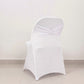 White spandex folding chair cover with silver rhinestone sash band.
