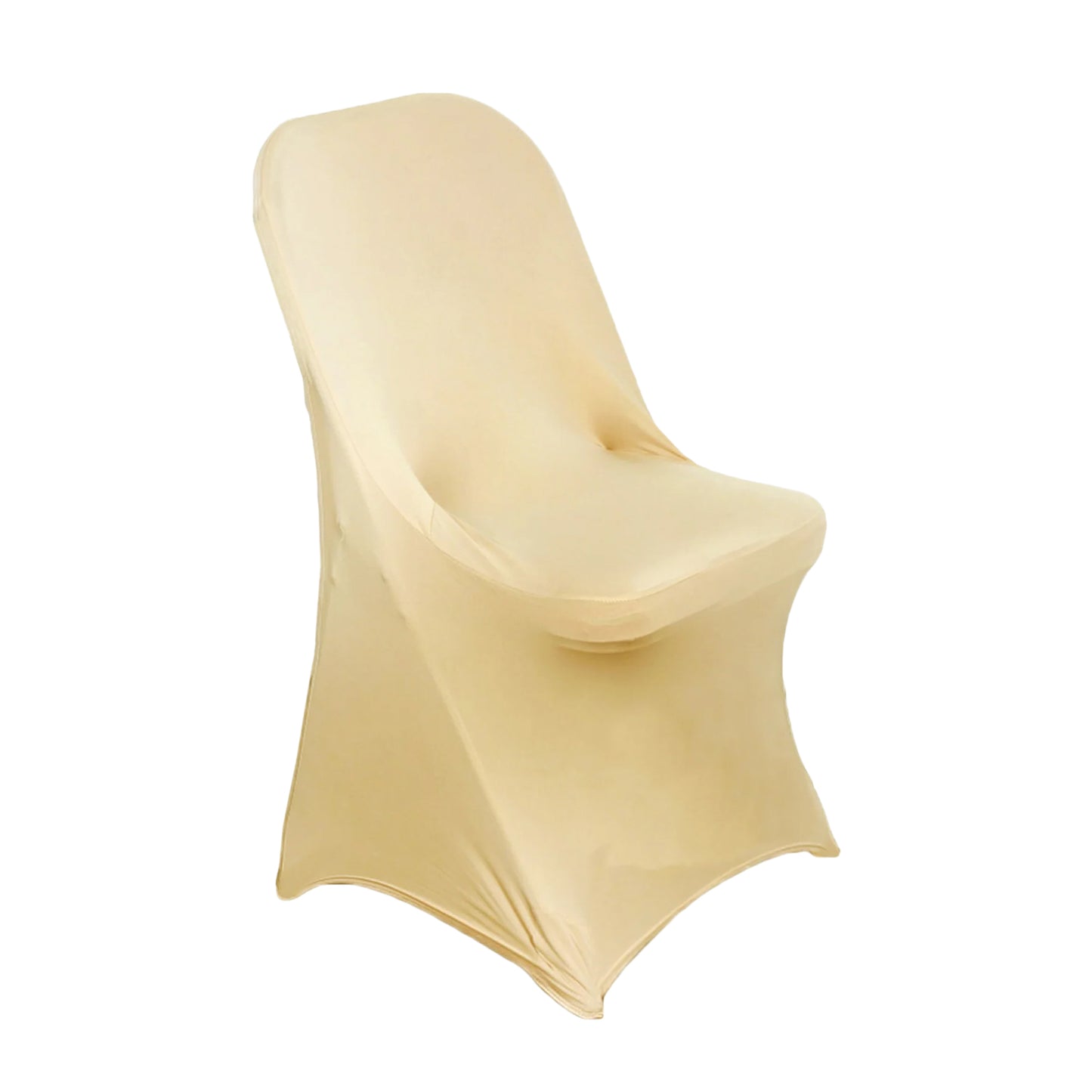 10 Pack Champagne Spandex Folding Slip On Chair Covers, Stretch Fitted Chair Covers - 160 GSM