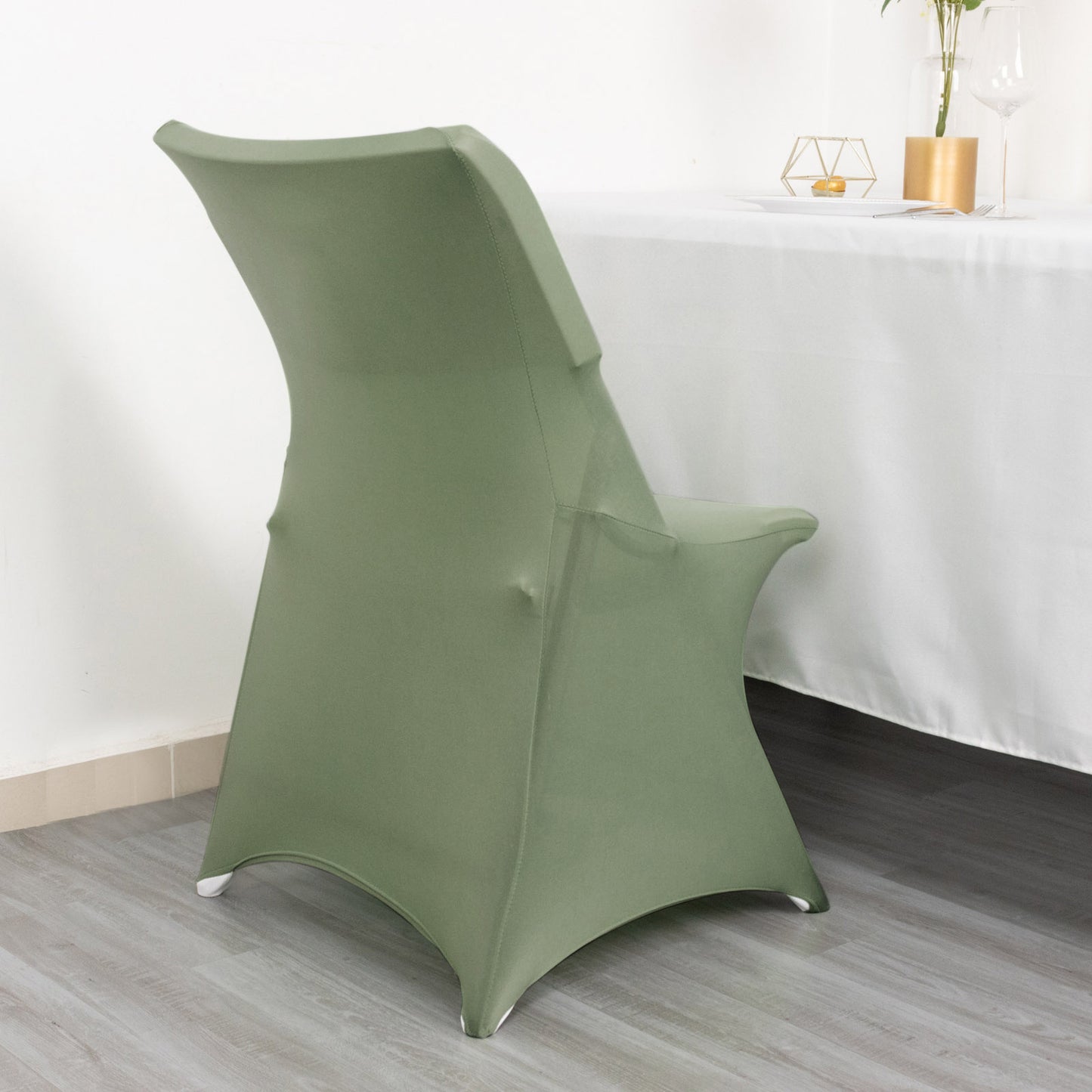 Dusty Sage Green Spandex Fitted Folding Chair Cover - 160 GSM