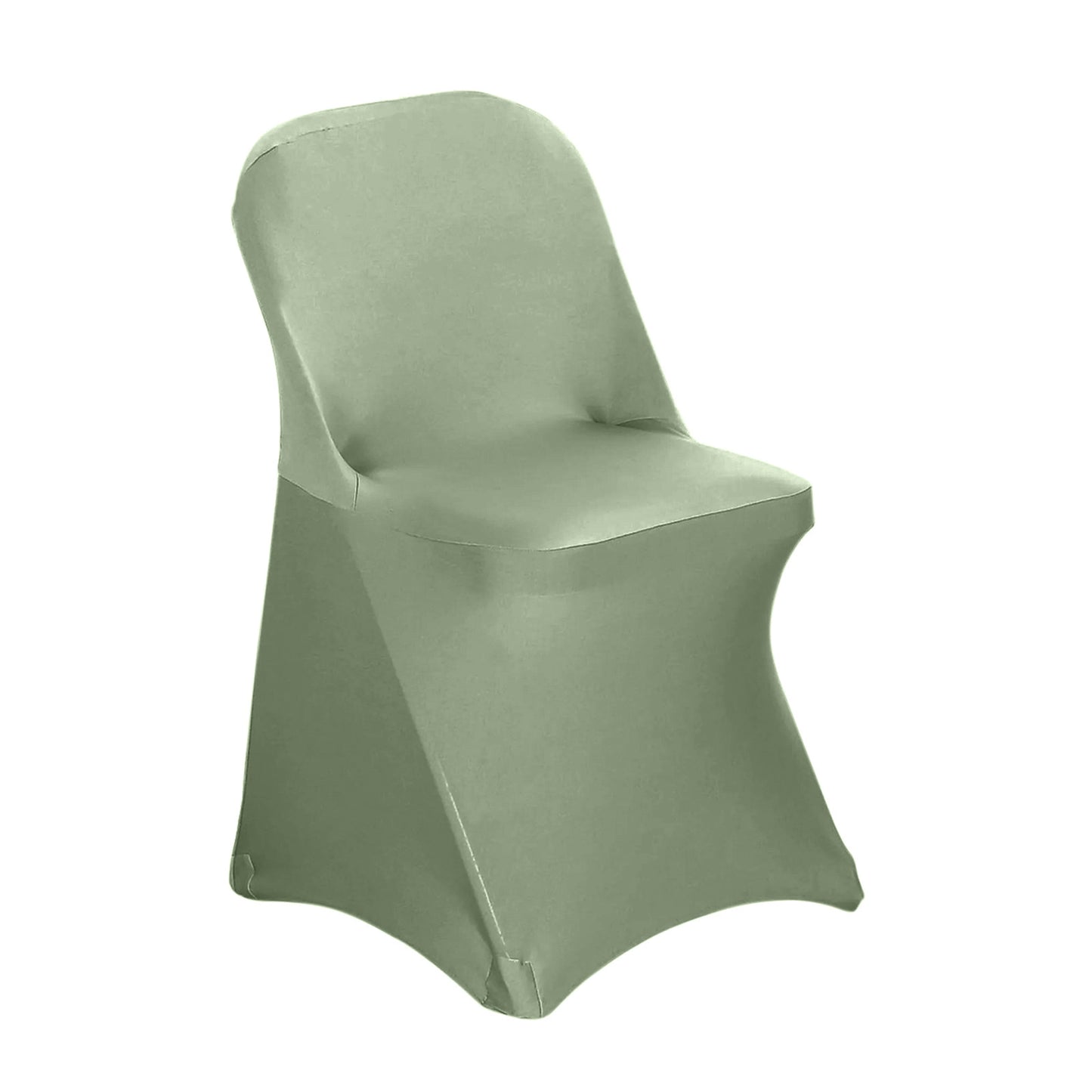 10 Pack Dusty Sage Green Spandex Folding Slip On Chair Covers, Stretch Fitted Chair Covers - 160 GSM