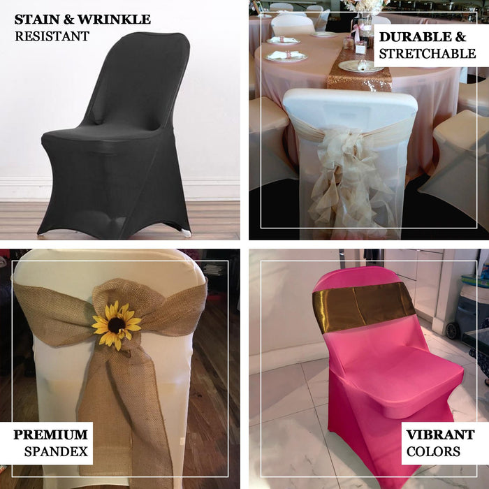 Cinnamon Brown Spandex Stretch Fitted Folding Chair Cover - 160 GSM