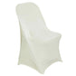 10 Pack Ivory Spandex Folding Slip On Chair Covers, Stretch Fitted Chair Covers - 160 GSM