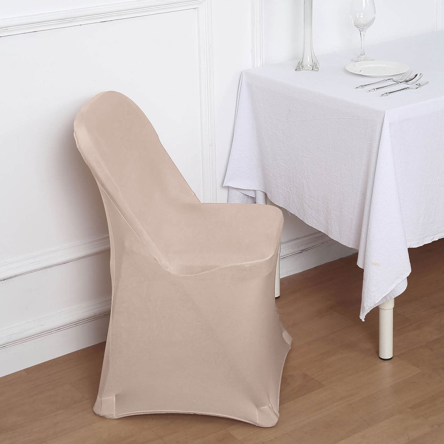 Nude Spandex Stretch Fitted Folding Chair Cover - 160 GSM