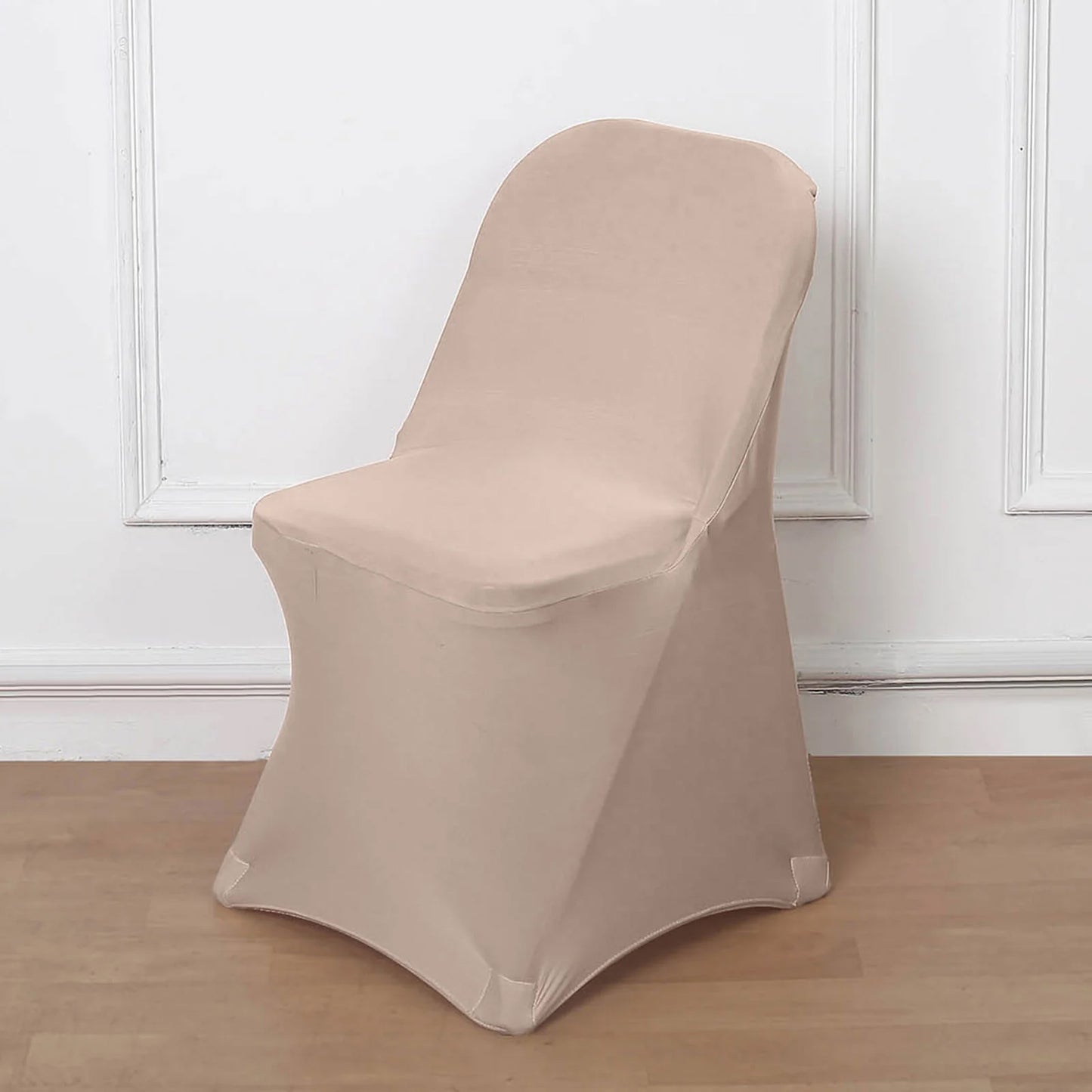 10 Pack Nude Spandex Folding Slip On Chair Covers, Stretch Fitted Chair Covers - 160 GSM