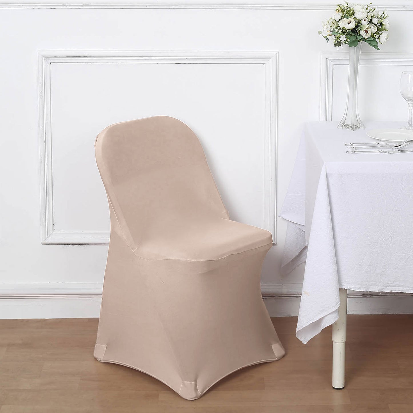 Nude Spandex Stretch Fitted Folding Chair Cover - 160 GSM