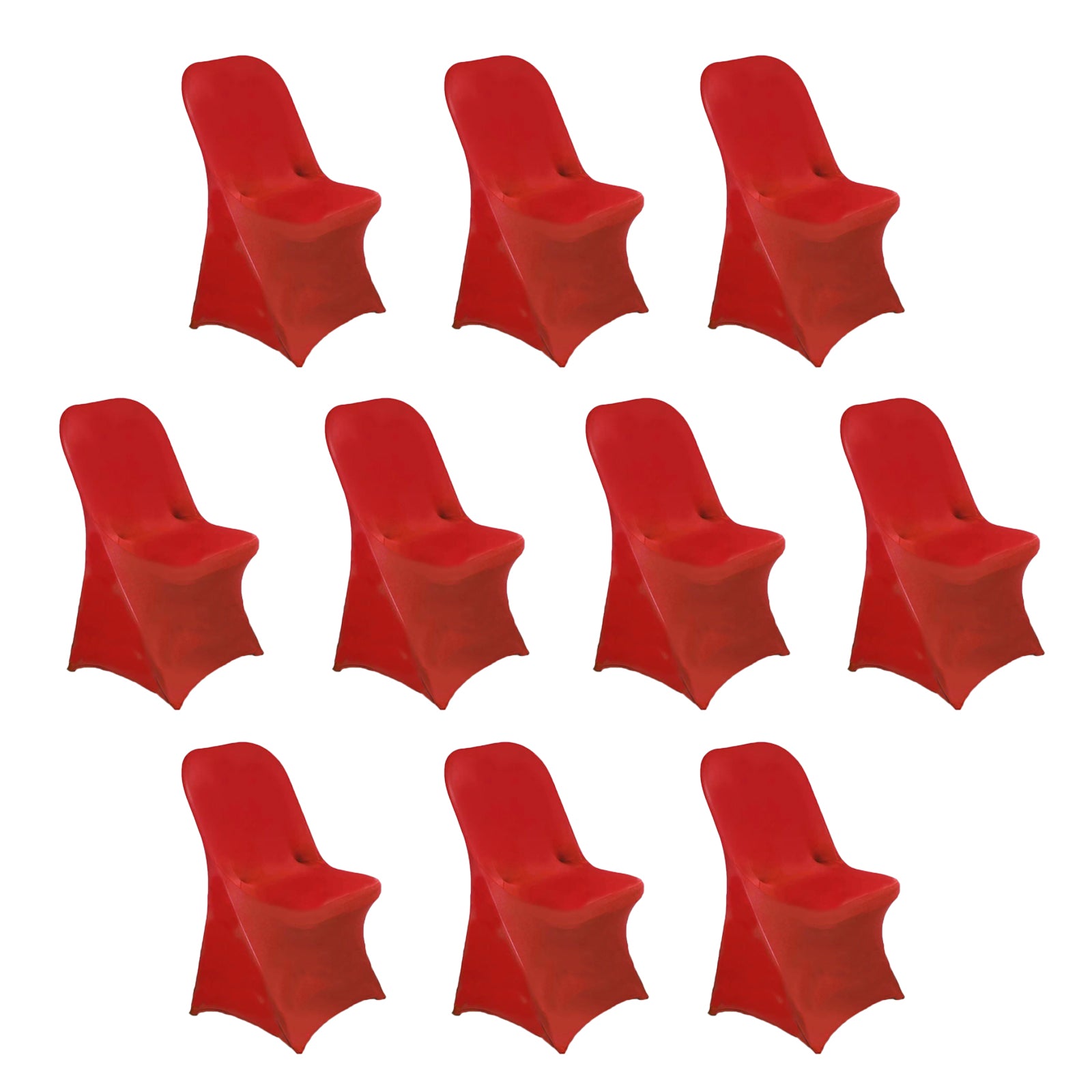 10 pk Red Spandex Folding Chair Covers 160GSM | TCFLinen