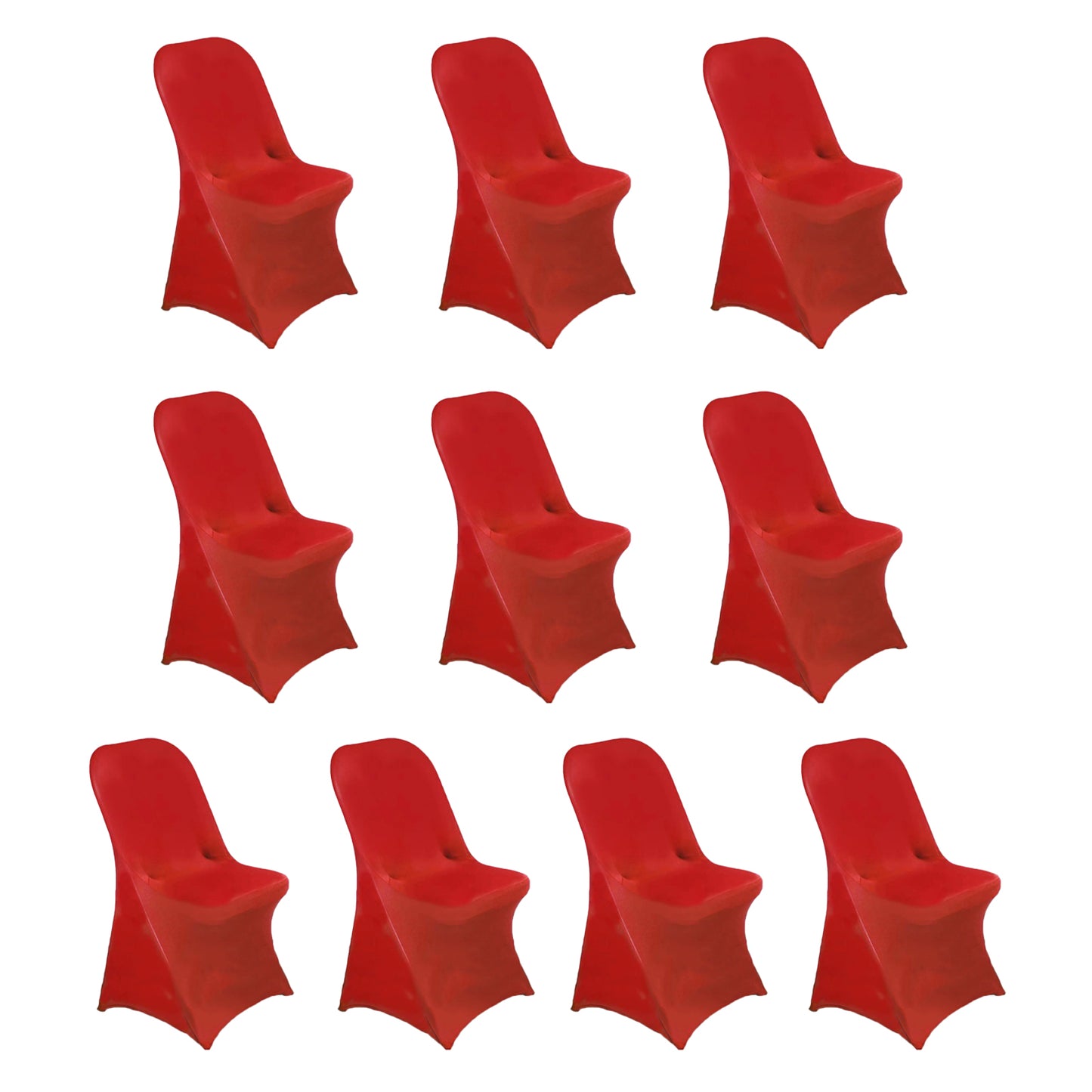 10 Pack Red Spandex Folding Slip On Chair Covers, Stretch Fitted Chair Covers - 160 GSM