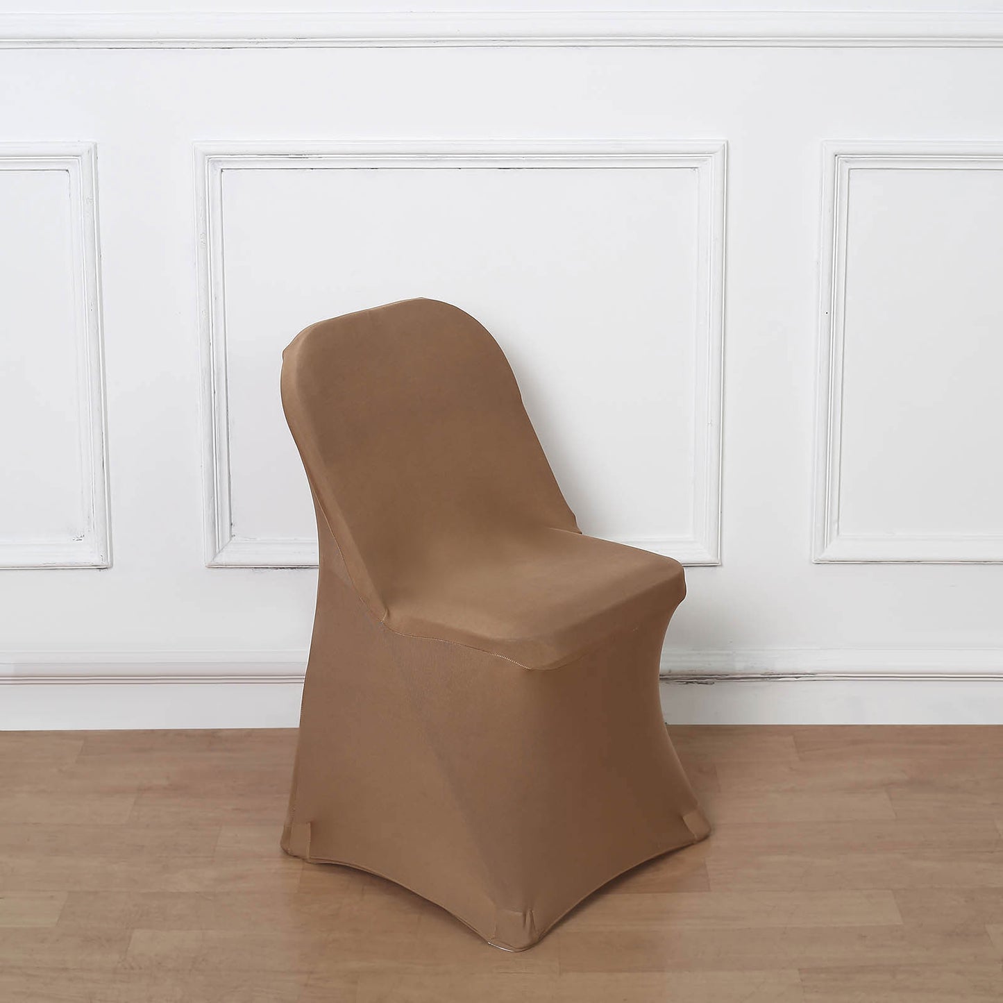 Taupe Spandex Stretch Fitted Folding Chair Cover - 160 GSM