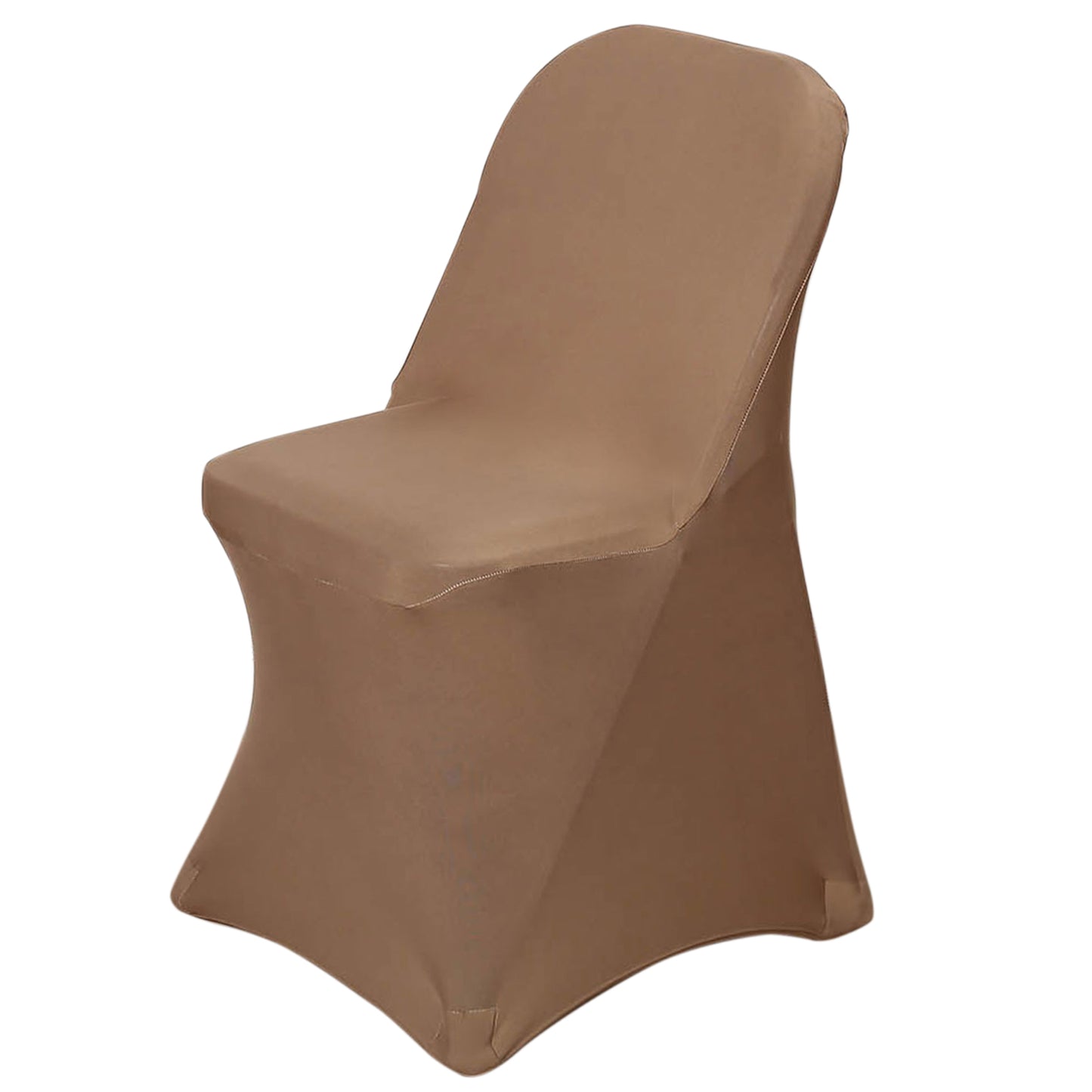 Taupe Spandex Stretch Fitted Folding Chair Cover - 160 GSM#whtbkgd