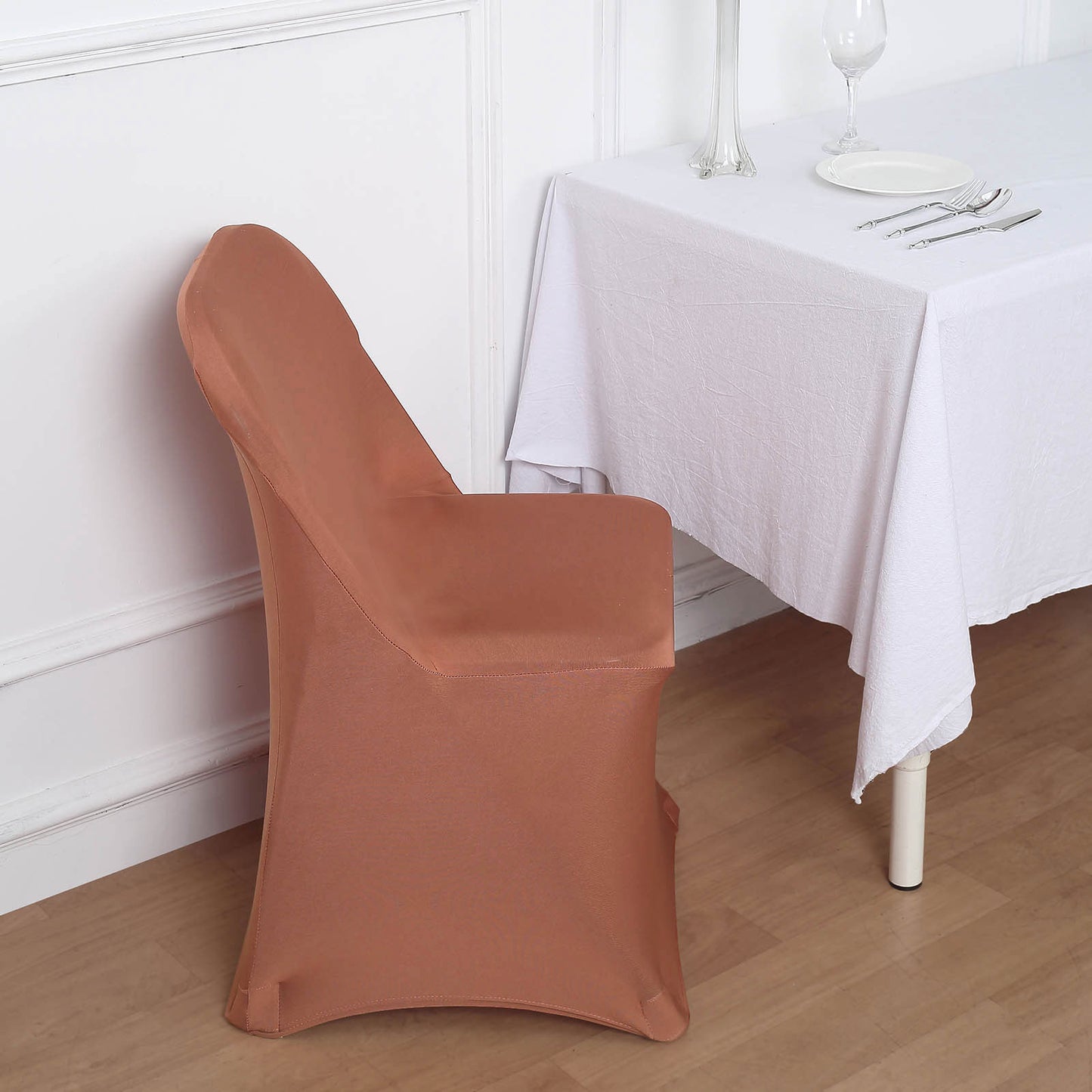 Terracotta (Rust) Spandex Stretch Fitted Folding Chair Cover - 160 GSM