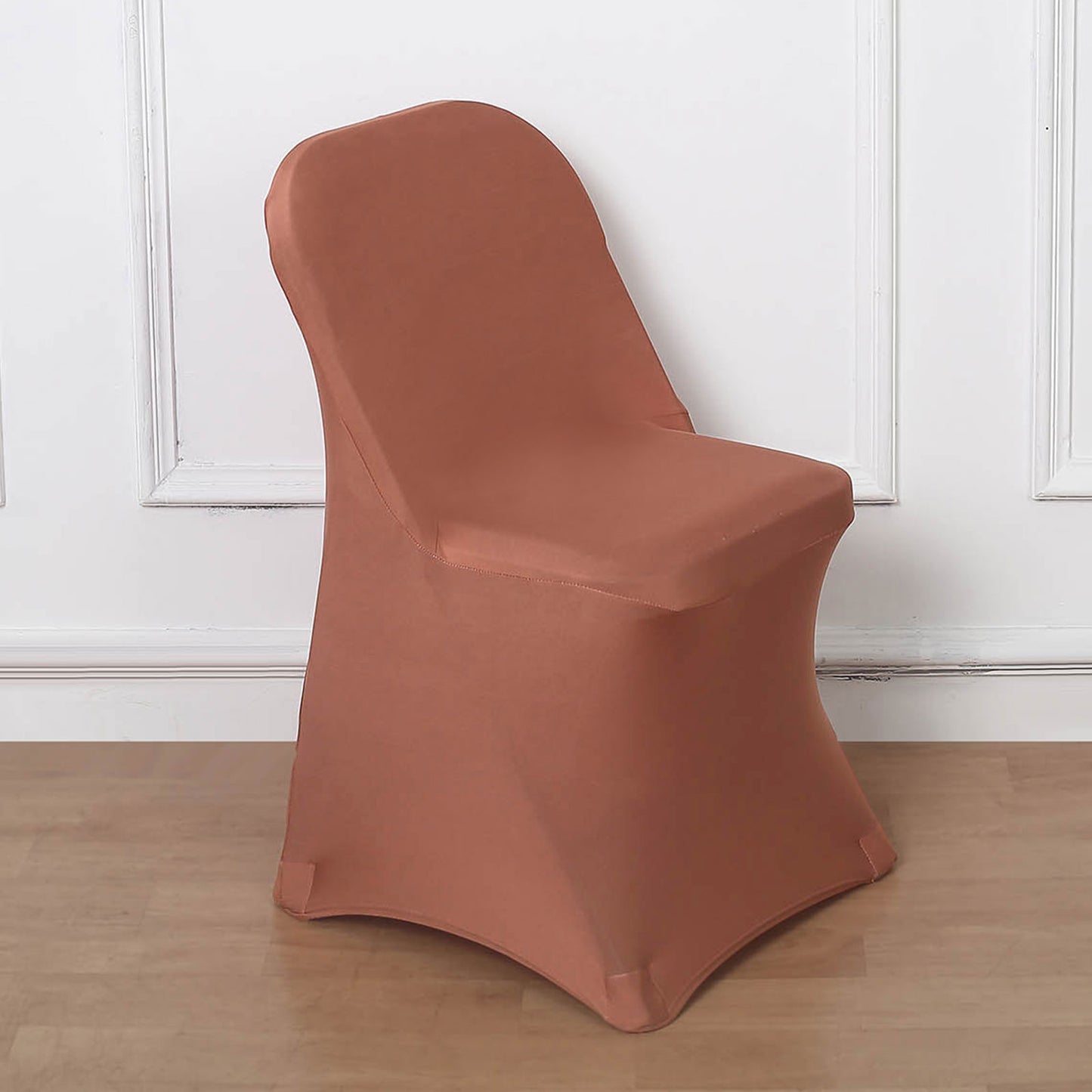 Terracotta (Rust) Spandex Stretch Fitted Folding Chair Cover - 160 GSM