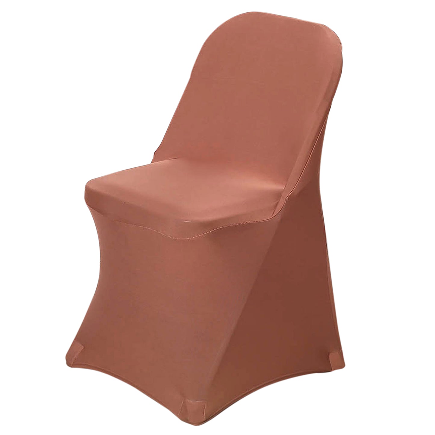 Terracotta Spandex Stretch Fitted Folding Chair Cover - 160 GSM#whtbkgd