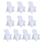 10 Pack White Spandex Folding Slip On Chair Covers, Stretch Fitted Chair Covers - 160 GSM