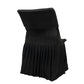 Black Spandex Pleated Lifetime Folding Chair Cover – Stretch Slipcover with Floor-Length Skirt, Also Fits Standard Chairs