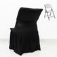Black Spandex Pleated Lifetime Folding Chair Cover – Stretch Slipcover with Floor-Length Skirt, Also Fits Standard Chairs