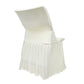 Ivory Spandex Pleated Lifetime Folding Chair Cover – Stretch Slipcover with Floor-Length Skirt, Also Fits Standard Chairs