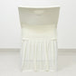 Ivory Spandex Pleated Lifetime Folding Chair Cover – Stretch Slipcover with Floor-Length Skirt, Also Fits Standard Chairs