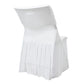 White Spandex Pleated Lifetime Folding Chair Cover – Stretch Slipcover with Floor-Length Skirt, Also Fits Standard Chairs