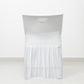 White Spandex Pleated Lifetime Folding Chair Cover – Stretch Slipcover with Floor-Length Skirt, Also Fits Standard Chairs