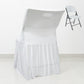 White Spandex Pleated Lifetime Folding Chair Cover – Stretch Slipcover with Floor-Length Skirt, Also Fits Standard Chairs