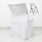 White Spandex Pleated Lifetime Folding Chair Cover – Stretch Slipcover with Floor-Length Skirt, Also Fits Standard Chairs