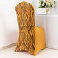 Gold Black Spandex Fitted Banquet Chair Cover With Wave Embroidered Sequins