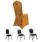Gold Black Spandex Fitted Banquet Chair Cover With Wave Embroidered Sequins