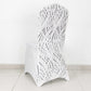 White Black Spandex Fitted Banquet Chair Cover With Wave Embroidered Sequins