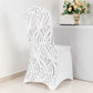 White Black Spandex Fitted Banquet Chair Cover With Wave Embroidered Sequins