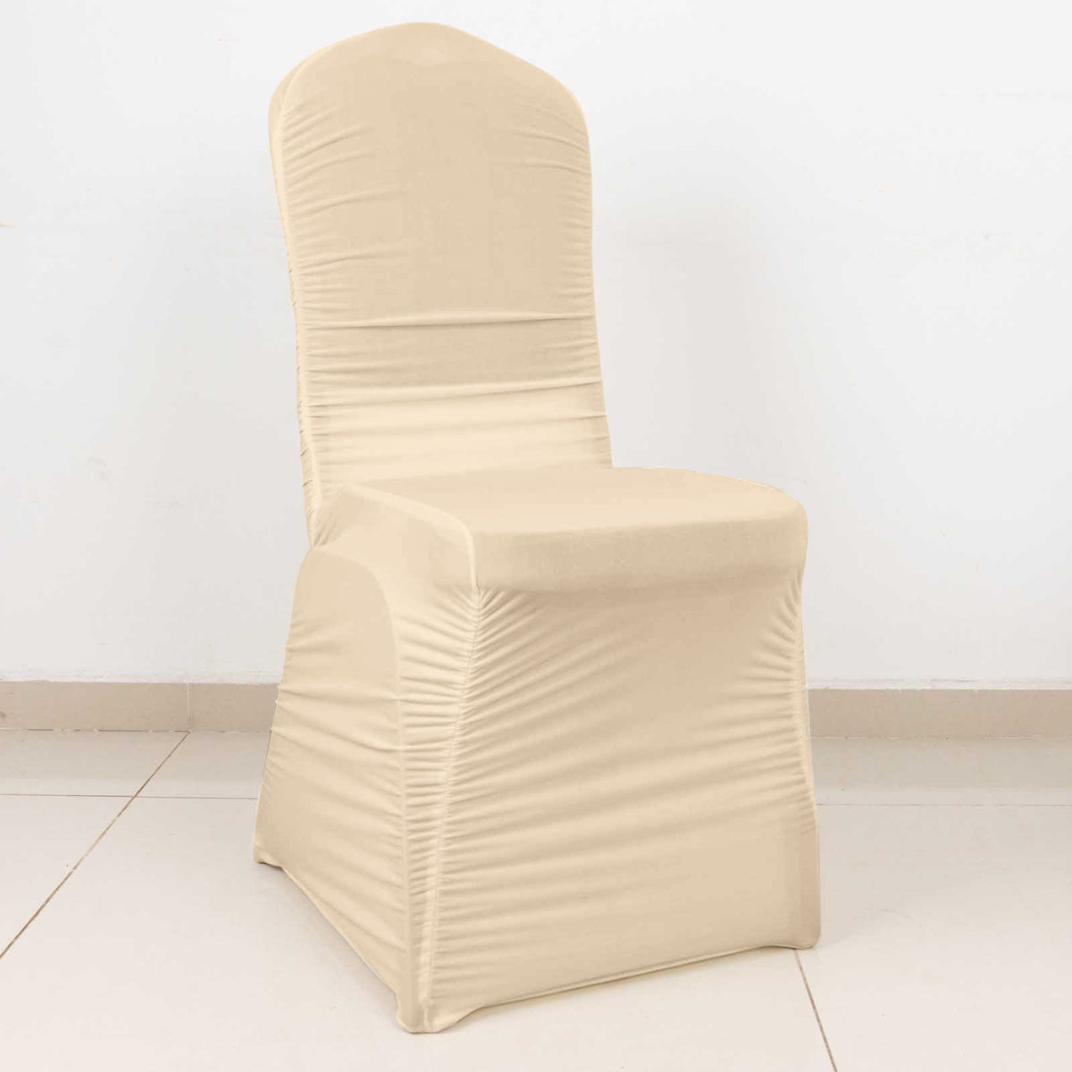 Champagne Rouge Stretch Spandex Fitted Banquet Chair Cover