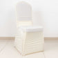 Ivory fitted banquet chair cover in stretch spandex.
