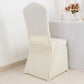 Ivory fitted spandex banquet chair cover for elegant events.