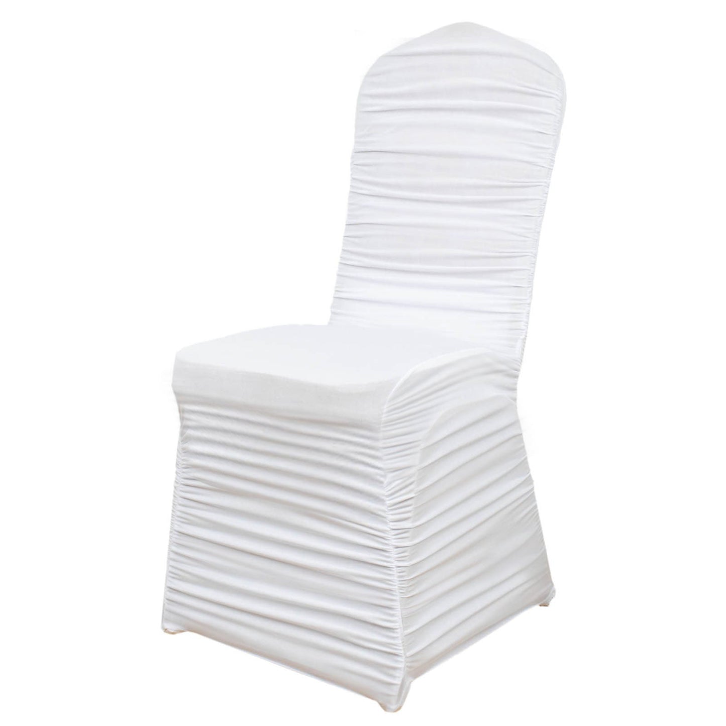 White Rouge Stretch Spandex Fitted Banquet Chair Cover