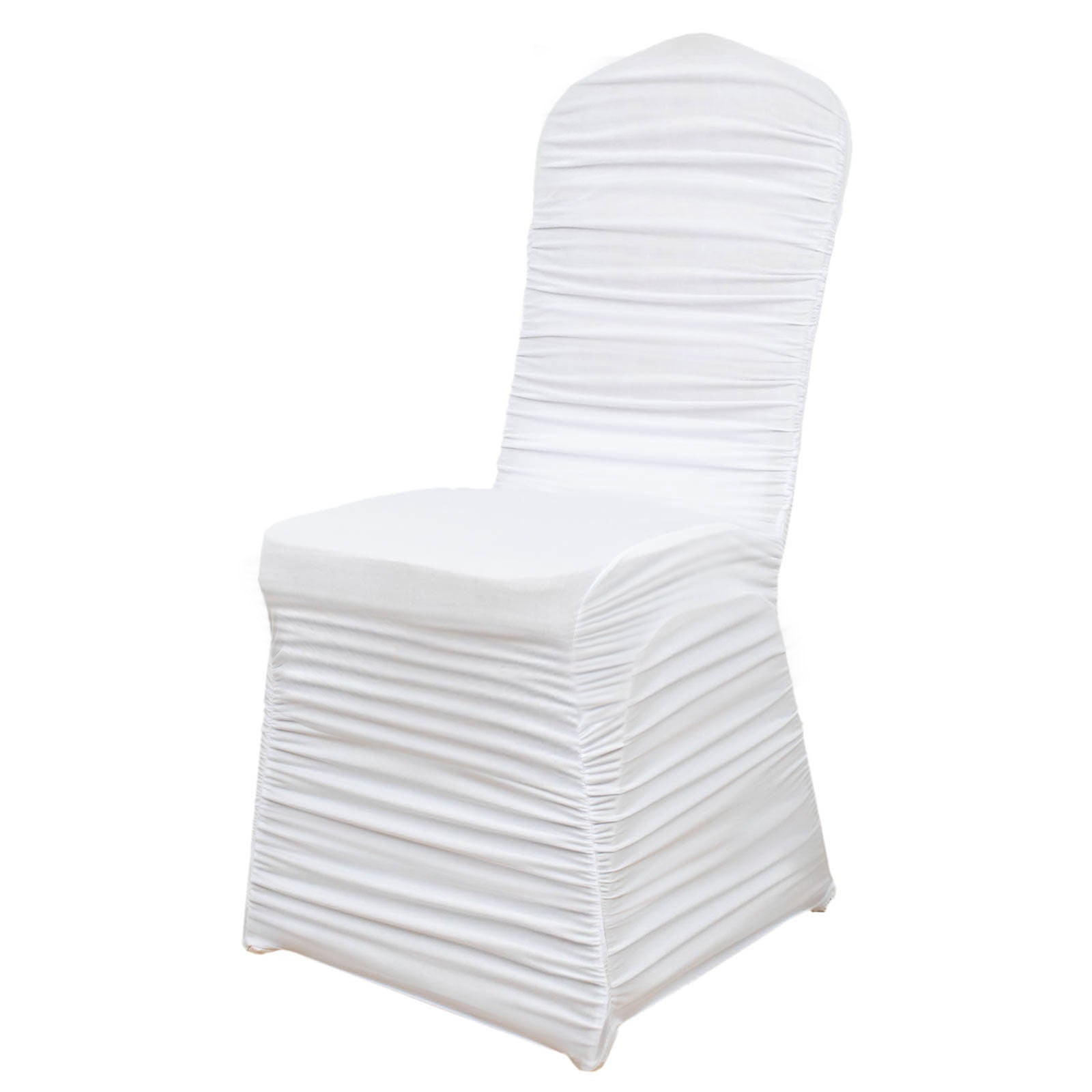 White Rouge Stretch Spandex Fitted Banquet Chair Cover