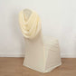 Ivory Ruched Swag Back Spandex Fitted Banquet Chair Cover With Foot Pockets