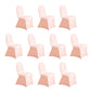 10 Pack Blush Spandex Fitted Banquet Chair Covers, Reusable Stretched Slip On Chair Covers