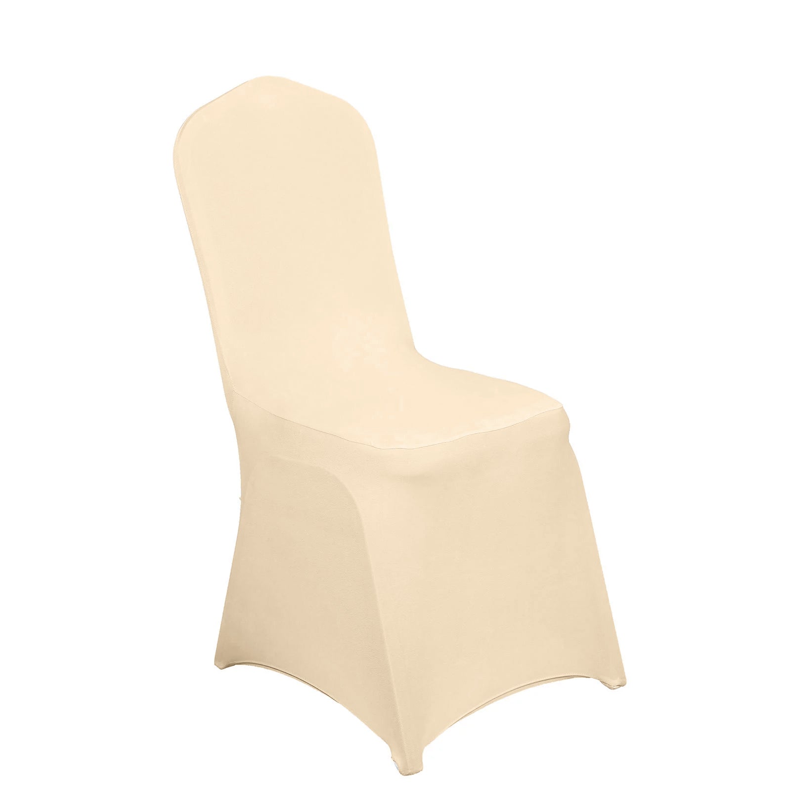 Beige Spandex Stretch Fitted Banquet Chair Cover - 160 GSM