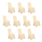 10 Pack Beige Spandex Fitted Banquet Chair Covers, Reusable Stretched Slip On Chair Covers