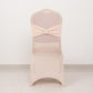 Blush spandex banquet chair cover with silver rhinestone sash band.