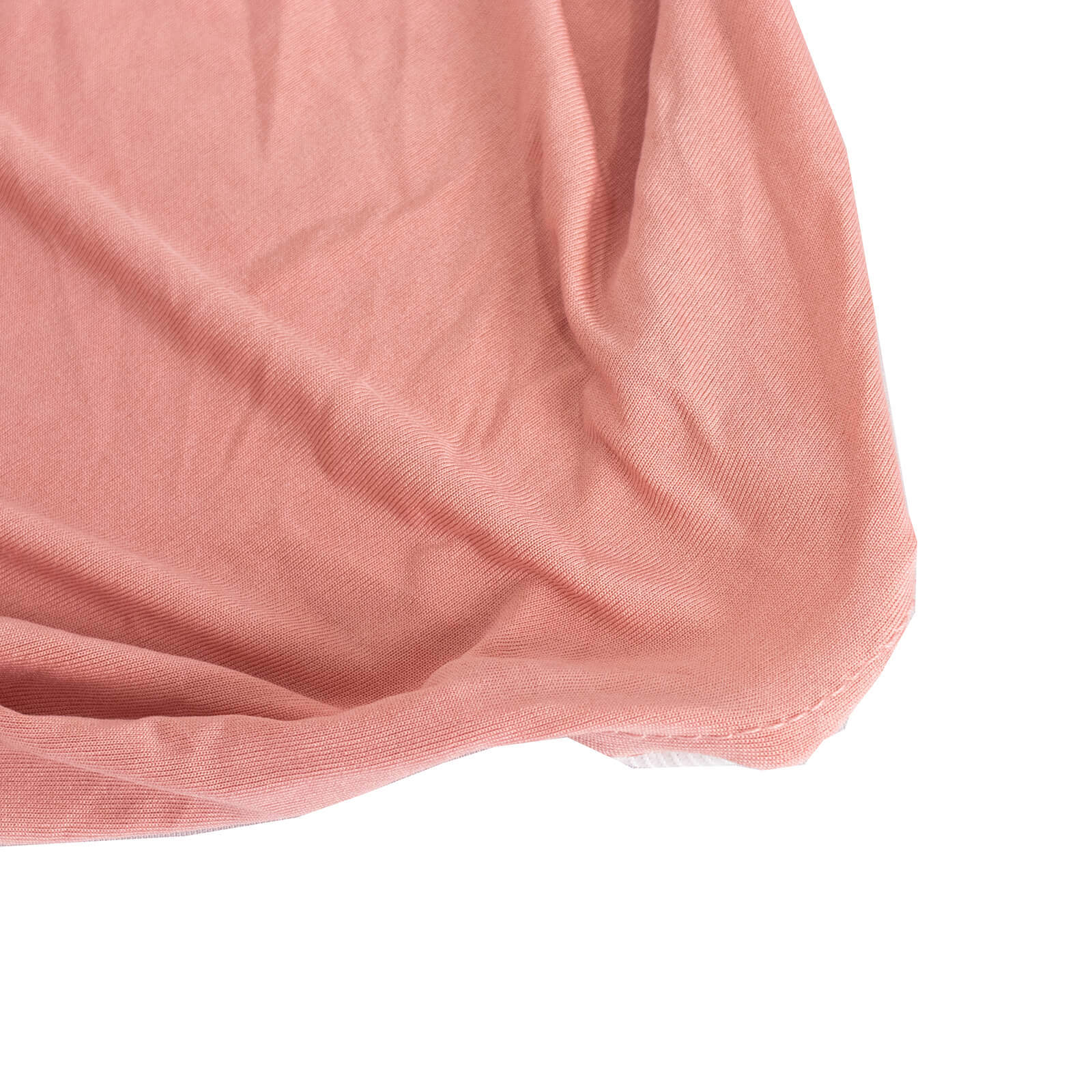 Dusty rose spandex banquet chair cover with rhinestone sash.