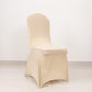 Beige Spandex Banquet Chair Cover with Silver Rhinestone Buckled Sash Band, Stretched Fitted Slip On Chair Cover