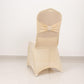 Beige Spandex Banquet Chair Cover with Silver Rhinestone Buckled Sash Band, Stretched Fitted Slip On Chair Cover