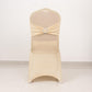 Beige Spandex Banquet Chair Cover with Silver Rhinestone Buckled Sash Band, Stretched Fitted Slip On Chair Cover