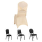 Beige Spandex Banquet Chair Cover with Silver Rhinestone Buckled Sash Band, Stretched Fitted Slip On Chair Cover