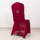 Burgundy Spandex Banquet Chair Cover with Silver Rhinestone Buckled Sash Band, Stretched Fitted Slip On Chair Cover