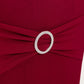 Burgundy Spandex Banquet Chair Cover with Silver Rhinestone Buckled Sash Band, Stretched Fitted Slip On Chair Cover