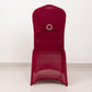 Burgundy Spandex Banquet Chair Cover with Silver Rhinestone Buckled Sash Band, Stretched Fitted Slip On Chair Cover
