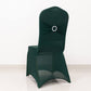 Hunter Emerald Green Spandex Banquet Chair Cover with Silver Rhinestone Buckled Sash Band, Stretched Fitted Slip On Chair Cover